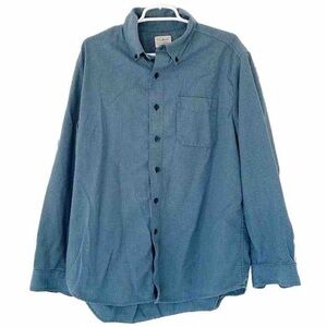 L.L. BEAN button down shirt size L blue check traditional fit cotton lon…